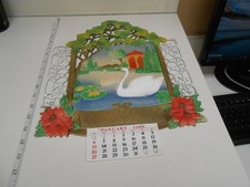 10 Vintage 1970's German Die Cut Embosssed Scene Calendars picture