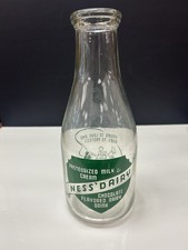 Vintage Ness’ Dairy Chocolate Milk Glass Bottle Camrose Alberta Canada picture
