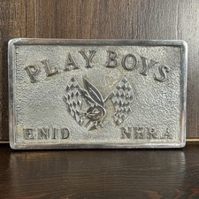 VTG Playboys Enid OK NHRA Original 1950`s-60`s Cast Aluminum Car Club Plaque picture