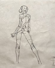 Peter Chung’s AEON FLUX Original Production Sketch Animation Art MTV picture