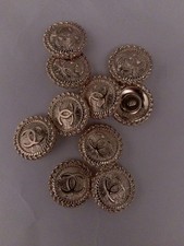 Lot Of 8. 16 Mm Designer Cc Vintage Button Gold Tone Chanel Button picture