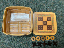 Longaberger 2001 Father's Day Tic-Tac-Toe Game Basket Complete Wood Lid Pieces picture