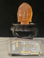 DAUM FRANCE BUDDHA STATUE NIB 57/488 SIDNED PLUS STAND 2 PCS picture