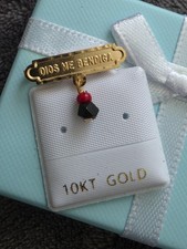 10Kt Yellow Gold Dios Me Bendiga with Genuine Azabache Baby Pin picture