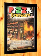 2000 Fast Food Tycoon Pizza Syndicate Rare Small Poster / Vintage Ad Page Framed picture