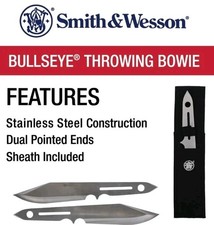 Smith & Wesson Double Bowie 2 Pc Big Throwing Knife Set Full Tang 13.75