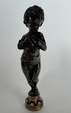 Antique French Art Nouveau Bronze Figural Woman Wax Seal Stamp c1900 picture