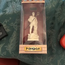 Poseidon Greek Mythology Resin Figurine Statue, White, 7in Small, Boxed picture