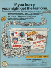 1988 LJN Enteractive Print Ad NES Nintendo X-Men Friday 13th Jaws Roger Rabbit picture