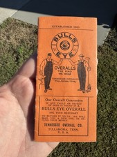 Vintage 1930s Bulls Eye Overalls Advertising Notepad Tennessee Workwear Denim picture