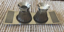 Vintage Mid Century West Germany Salt And Pepper Shakers W/ Original Holder picture