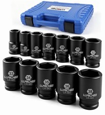 3/4 inch Drive Impact Socket Set, 12 Piece Heavy Duty CR-MO Deep/Jumbo Sockets picture