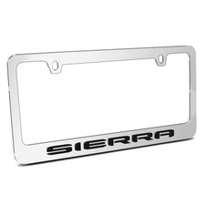 GMC Sierra 3D on Mirror Chrome Metal License Plate Frame picture