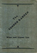 The Sunken Garden Wine & Liquor List 1940s picture