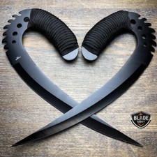 2 PC Chronicles Of Riddick Dagger Saber Claws Fixed Blade Knife w/ Stand NEW Set picture