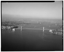 Photo:Bronx New York Throgs Neck Bridge 1960s Aerial West View Whitestone picture