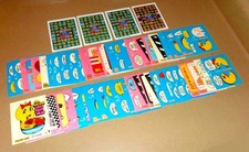 Fleer 1981 Ms Pac-Man sticker cards - 51  total (of 54) plus all 4 scratch-offs picture