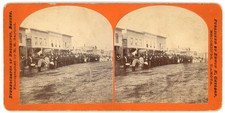 SOUTH DAKOTA STEREOVIEW - Brookings Gathering & Band - EE Gaylord c1880 RARE picture