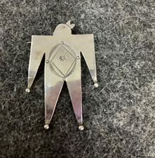 VTG NATIVE AMERICAN BIRD HEAD MAN STERLING SILVER BROOCH picture