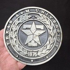 Large Heavy Metal Texas A&M University Plaque/paperweight picture