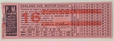 1933 Ashland Ave. Motor Coach Trolley Ticket Transfer Run 16 St. Joseph Railway picture