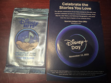 2022 Disney Hits Sealed Trading Card First Edition Pack w/ Disney Day Button picture