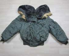 Vintage 60s USAF N-2B Flight Jacket (L) Alpha Industries Coyote Fur Vietnam 1963 picture