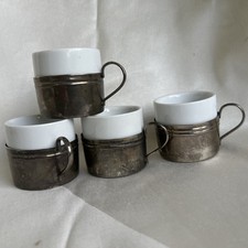 Porcelain Silver Demitasse Cups (set of 4) picture