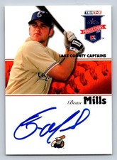 TRISTAR Projections 2008 Beau Mills Autographed Baseball Card #10 Minor League picture