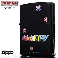 Zippo Namco Legendary Mappy Game Matte Black Lighter Regular Japan picture