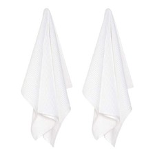Now Designs Ripple Cotton Dish Towels, Set of 2, White, 2 Count picture