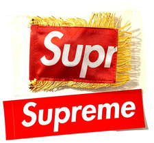 Supreme Mini Flag Banner Fringe New Red Tassel FW26 Swag Sticker CLOTHING SKATE picture