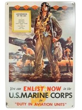 Retro WWII Aviation Marines Leathernecks Recruiting Poster Metal Sign SIG-0407 picture