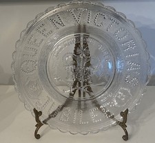 Antique 1887 Queen Victoria Golden Jubilee Pressed Glass God Save Our Queen 10