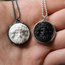 Handmade Marble Zeus 925 Silver Necklace, Greek Mythology Gift picture