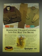 1991 Remington Upland Clothing Ad - Front Load Grouse Jacket, Briar Point Shirt picture