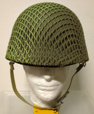 WWII US Army McCord 920G M1 Helmet Shell Swivel Bale Front Seam & Shrimp Net picture