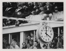 1966 LE MANS D-DAY RACE START CLOCK B&W 11X8.5 VINTAGE PHOTO REPRO picture