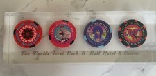 Set Of 4 Hard Rock Casino Chips Encase In Polyurethane Rare $100 Tom Petty Chip picture