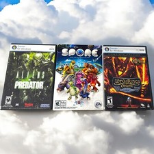 PC Games Lord of the Rings Aliens Versus Predator Mines of Moria Spore Lot of 3 picture