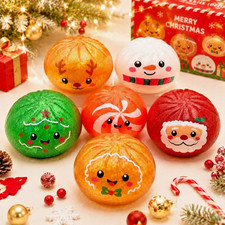New 12 Pack Christmas Mystery Dumpling Buns Mini Squishy Toys Sensory Bundle picture