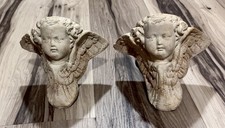 Hayes Parker Vintage Sandstone Two Wall Mount decor Candle Holders Cherubs Faces picture