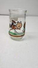 RARE Welch's Peanuts Jelly Jar Glass #4 IT'S KICK OFF TIME Charlie Brown Snoopy picture
