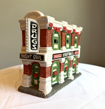 1995 Coca Cola Night Owl Drugs Christmas Village American Classics Collection 5” picture