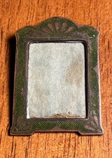 Antique Belle Époque Green 1870s Guilloché Enamel Miniature Picture Frame France picture