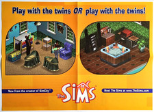 The Sims PC Game - Double Sided Foldout Poster - Vintage Original Promo 2000 picture