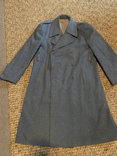 Men's Green Heavy Wool Military Issue WWll Red Cross Coat Long Vintage VGC picture