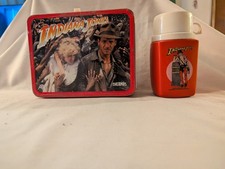 Vintage 1984 Indiana Jones Temple of Doom Lunchbox Thermos & Insert Complete.   picture