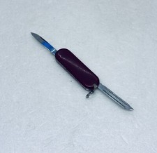 Vintage Red Celluloid Pocket Knife Keychain Stainless Blade 2.25” Art Decor 6 picture