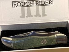 Rough Rider Green Canvas Micarta Folding Hunter 5 1/4